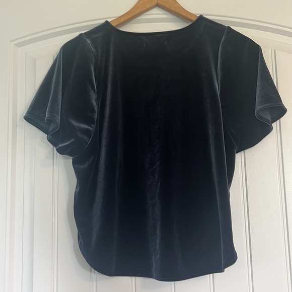 Madewell Velvet flutter sleeve Top XS - Picture 6 of 8